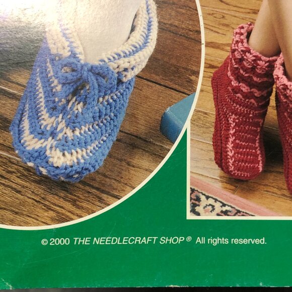 SLIPPERS ON THE DOUBLE Crochet Patterns 7 Designs 2000 Darla Fanton - Picture 3 of 4